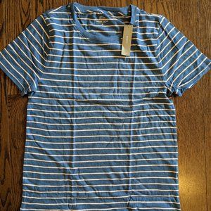 NWT J Crew Vintage Cotton Blue Striped Crew T-shirt